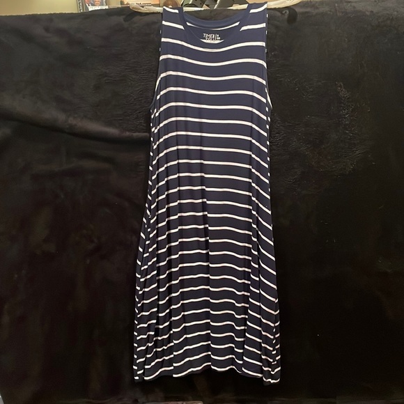 Navy with white stripes dress - Picture 1 of 2